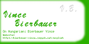 vince bierbauer business card